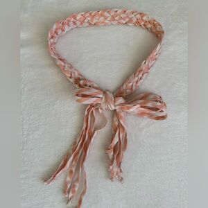 Braided Pink Women's obi tie Belt.